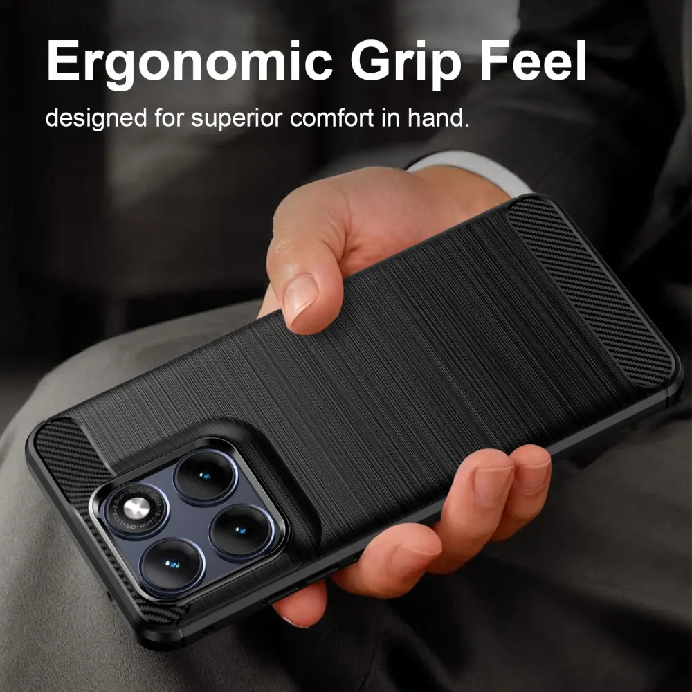 Motorola Edge 70 Fusion Hoesje Geborsteld TPU Flexibele Back Cover Zwart afbeelding 5