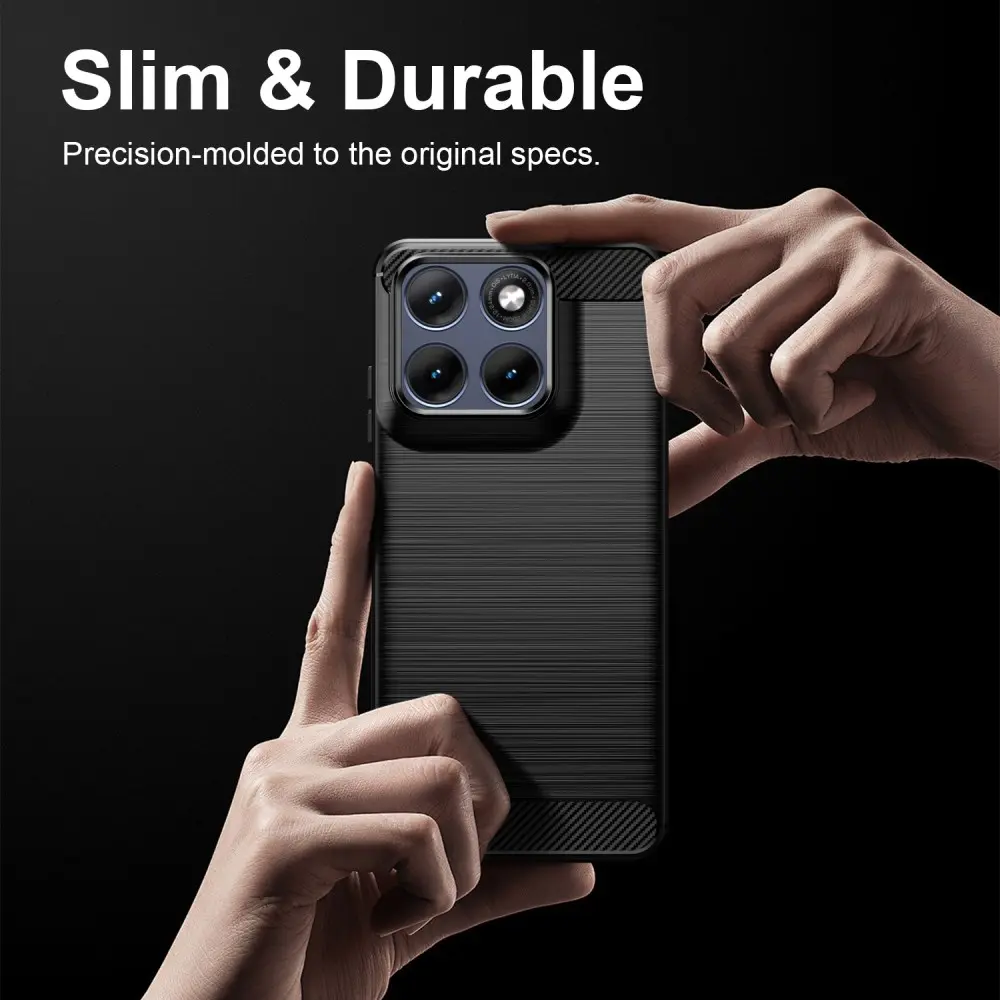 Motorola Edge 70 Fusion Hoesje Geborsteld TPU Flexibele Back Cover Zwart afbeelding 8