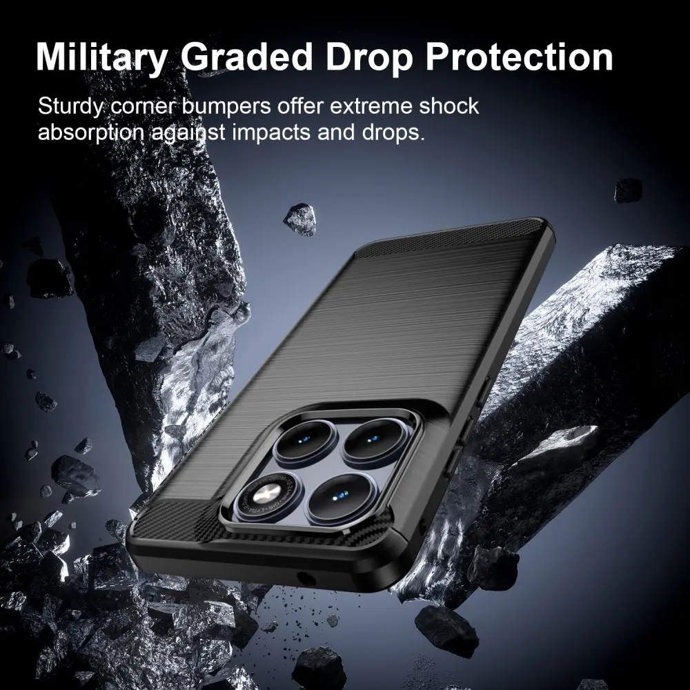 Motorola Edge 70 Fusion Hoesje Geborsteld TPU Flexibele Back Cover Zwart afbeelding 2