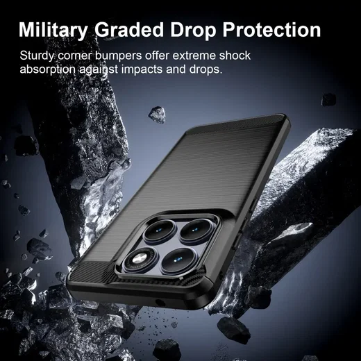 Motorola Edge 70 Fusion Hoesje Geborsteld TPU Flexibele Back Cover Zwart afbeelding 2