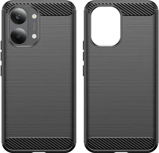 Xiaomi Poco X8 Pro Max Hoesje Geborsteld TPU Flexibele Back Cover Zwart afbeelding 2