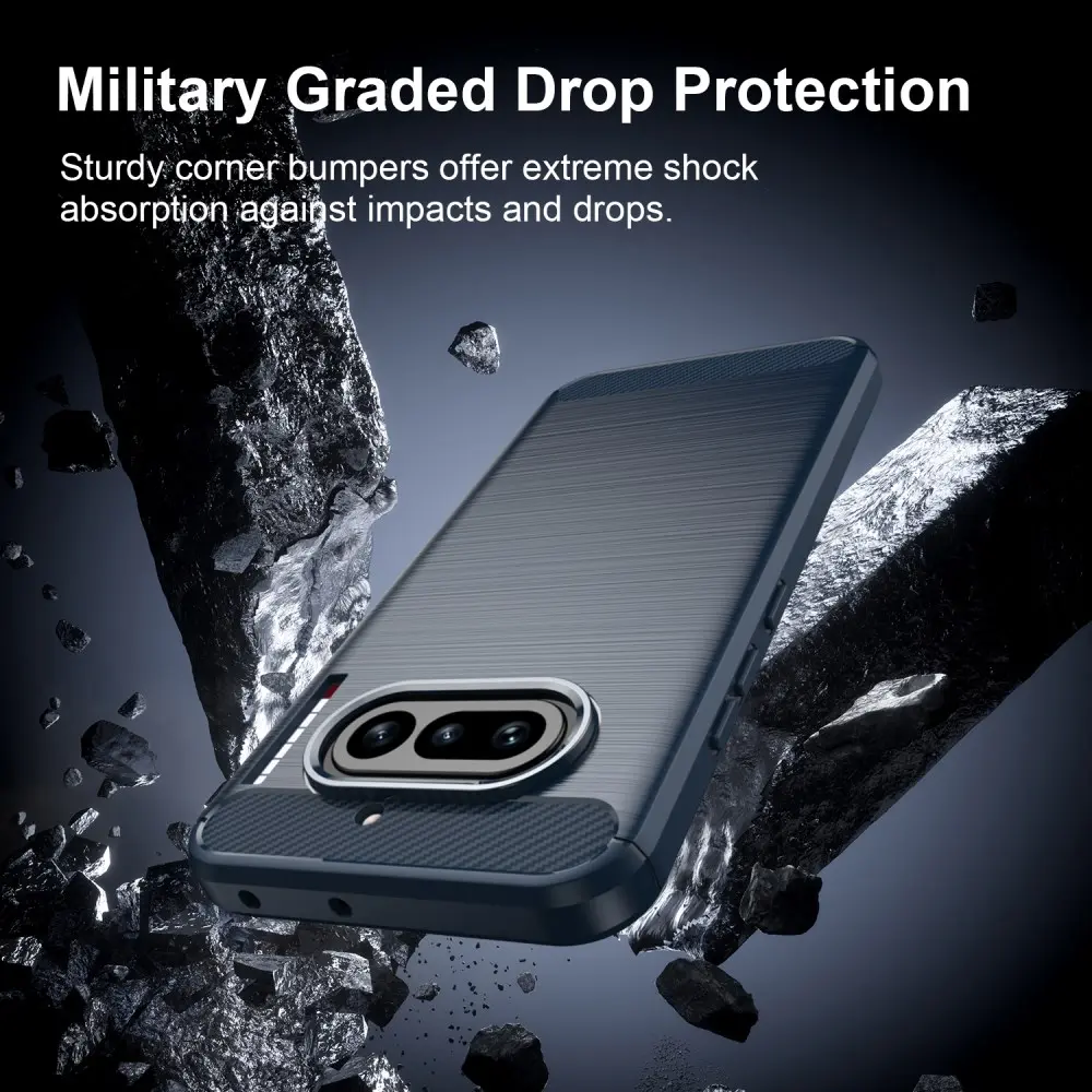 Nothing Phone (4a) Hoesje Geborsteld TPU Flexibele Back Cover Blauw afbeelding 5