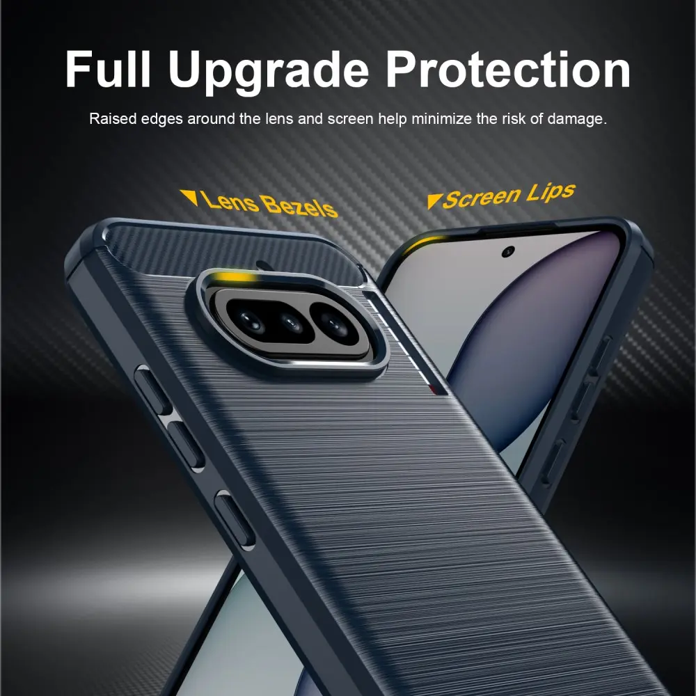 Nothing Phone (4a) Hoesje Geborsteld TPU Flexibele Back Cover Blauw afbeelding 4