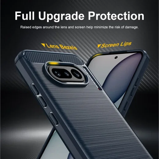 Nothing Phone (4a) Hoesje Geborsteld TPU Flexibele Back Cover Blauw afbeelding 4
