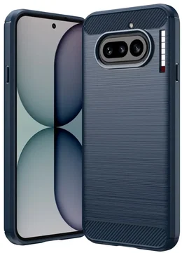 Nothing Phone (4a) Hoesje Geborsteld TPU Flexibele Back Cover Blauw