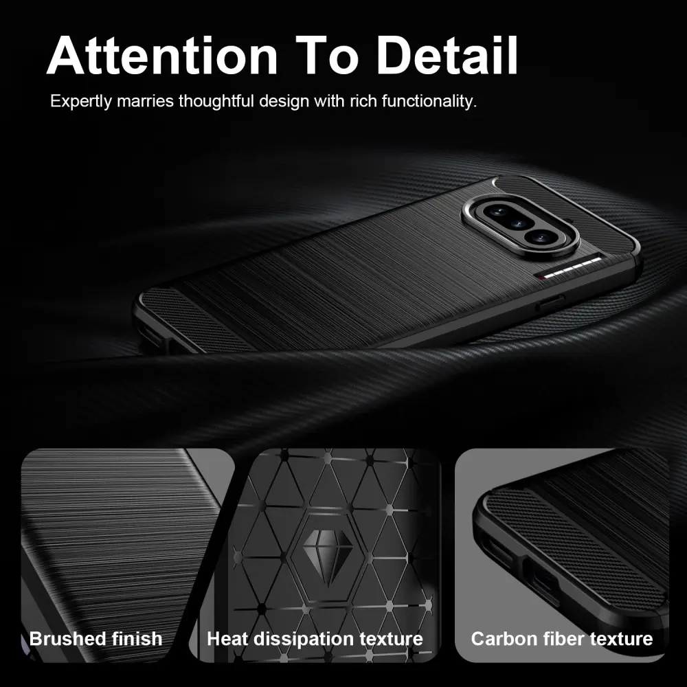 Nothing Phone (4a) Hoesje Geborsteld TPU Flexibele Back Cover Zwart afbeelding 7