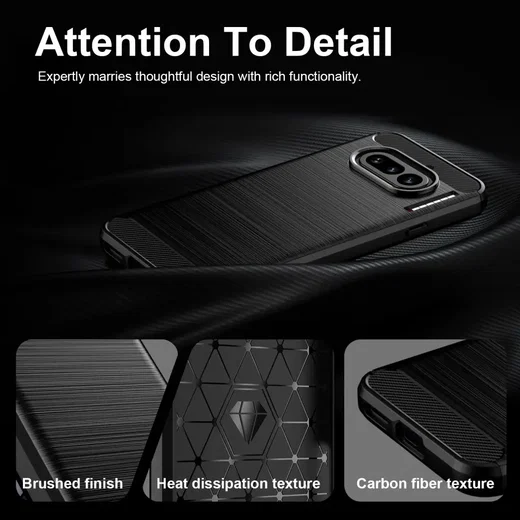 Nothing Phone (4a) Hoesje Geborsteld TPU Flexibele Back Cover Zwart afbeelding 7