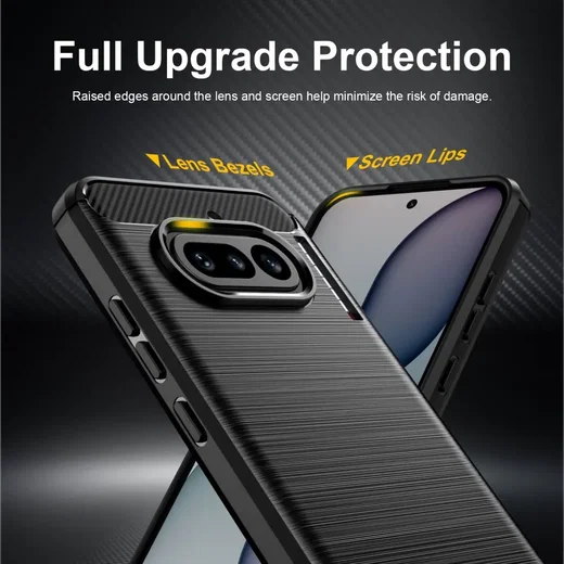 Nothing Phone (4a) Hoesje Geborsteld TPU Flexibele Back Cover Zwart afbeelding 4
