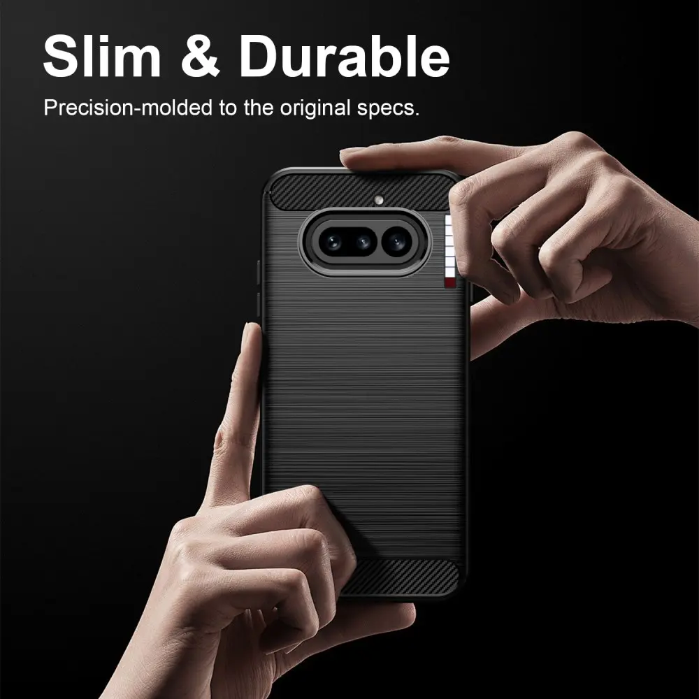 Nothing Phone (4a) Hoesje Geborsteld TPU Flexibele Back Cover Zwart afbeelding 8