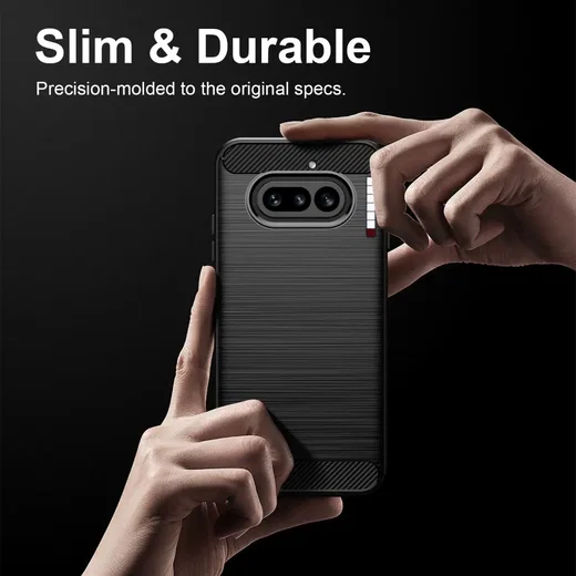 Nothing Phone (4a) Hoesje Geborsteld TPU Flexibele Back Cover Zwart afbeelding 8