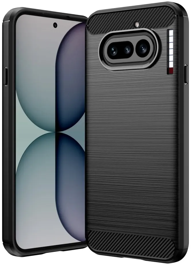 Nothing Phone (4a) Hoesje Geborsteld TPU Flexibele Back Cover Zwart afbeelding 1