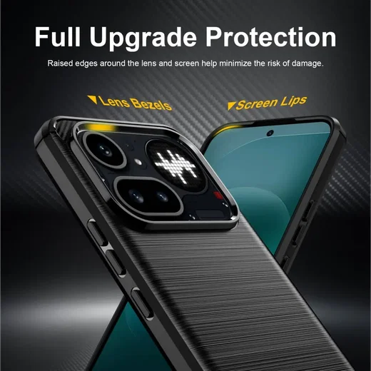 Nothing Phone (4a) Pro Hoesje Geborsteld TPU Flexibele Back Cover Zwart afbeelding 4