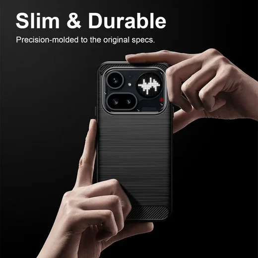 Nothing Phone (4a) Pro Hoesje Geborsteld TPU Flexibele Back Cover Zwart afbeelding 8