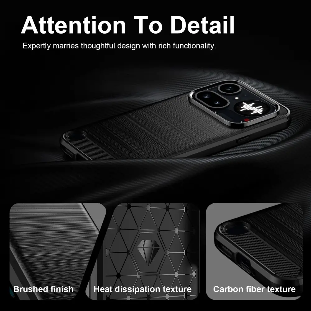 Nothing Phone (4a) Pro Hoesje Geborsteld TPU Flexibele Back Cover Zwart afbeelding 7
