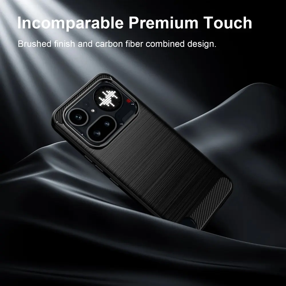Nothing Phone (4a) Pro Hoesje Geborsteld TPU Flexibele Back Cover Zwart afbeelding 9