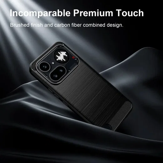 Nothing Phone (4a) Pro Hoesje Geborsteld TPU Flexibele Back Cover Zwart afbeelding 9