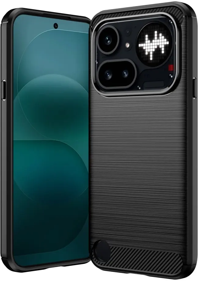 Nothing Phone (4a) Pro Hoesje Geborsteld TPU Flexibele Back Cover Zwart afbeelding 1