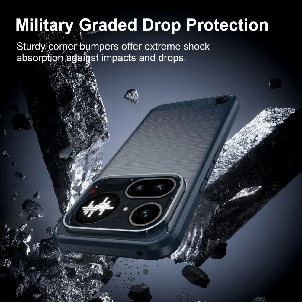 Nothing Phone (4a) Pro Hoesje Geborsteld TPU Flexibele Back Cover Blauw afbeelding 5