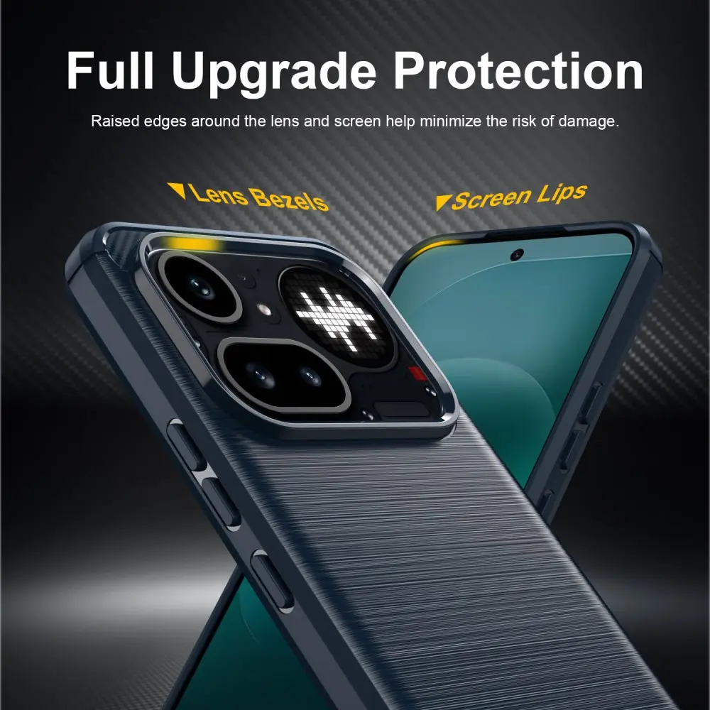 Nothing Phone (4a) Pro Hoesje Geborsteld TPU Flexibele Back Cover Blauw afbeelding 4