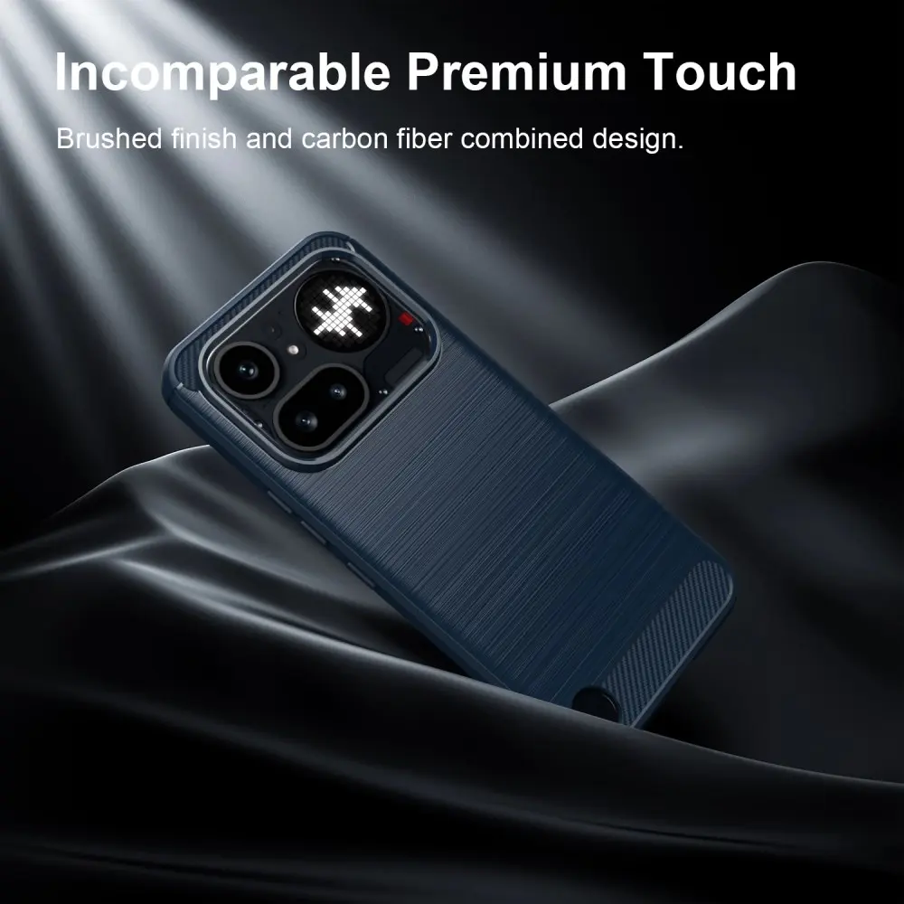 Nothing Phone (4a) Pro Hoesje Geborsteld TPU Flexibele Back Cover Blauw afbeelding 9