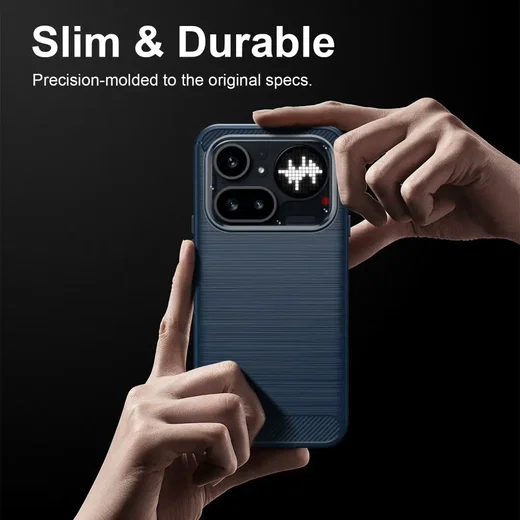 Nothing Phone (4a) Pro Hoesje Geborsteld TPU Flexibele Back Cover Blauw afbeelding 8