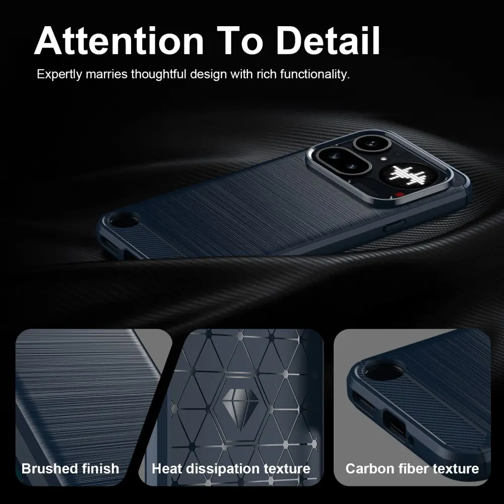 Nothing Phone (4a) Pro Hoesje Geborsteld TPU Flexibele Back Cover Blauw afbeelding 7