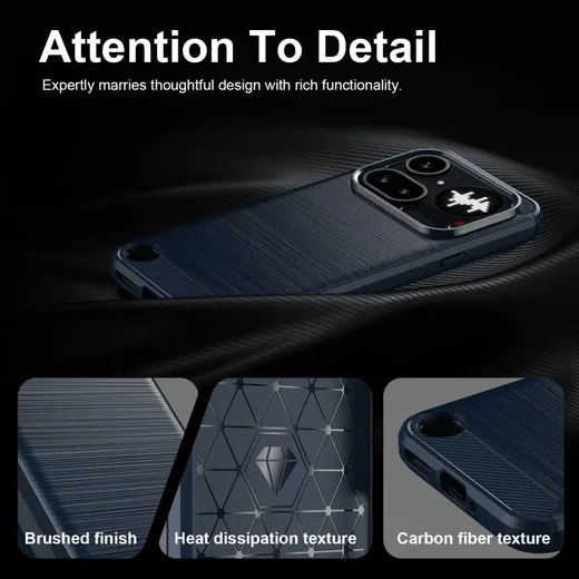 Nothing Phone (4a) Pro Hoesje Geborsteld TPU Flexibele Back Cover Blauw afbeelding 7