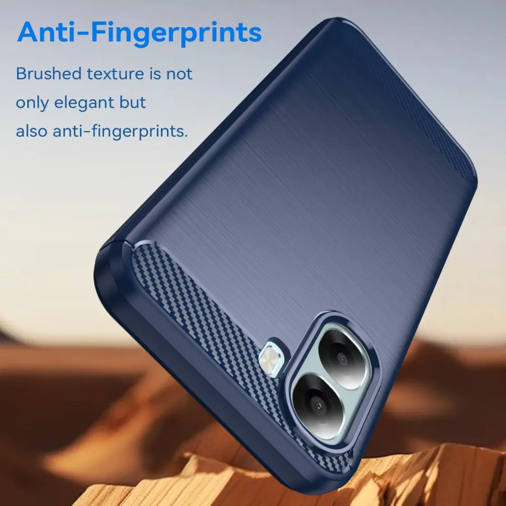 Oppo A6x Hoesje Geborsteld TPU Flexibele Back Cover Blauw afbeelding 2