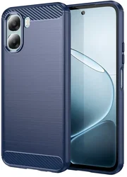 Oppo A6x Hoesje Geborsteld TPU Flexibele Back Cover Blauw afbeelding
