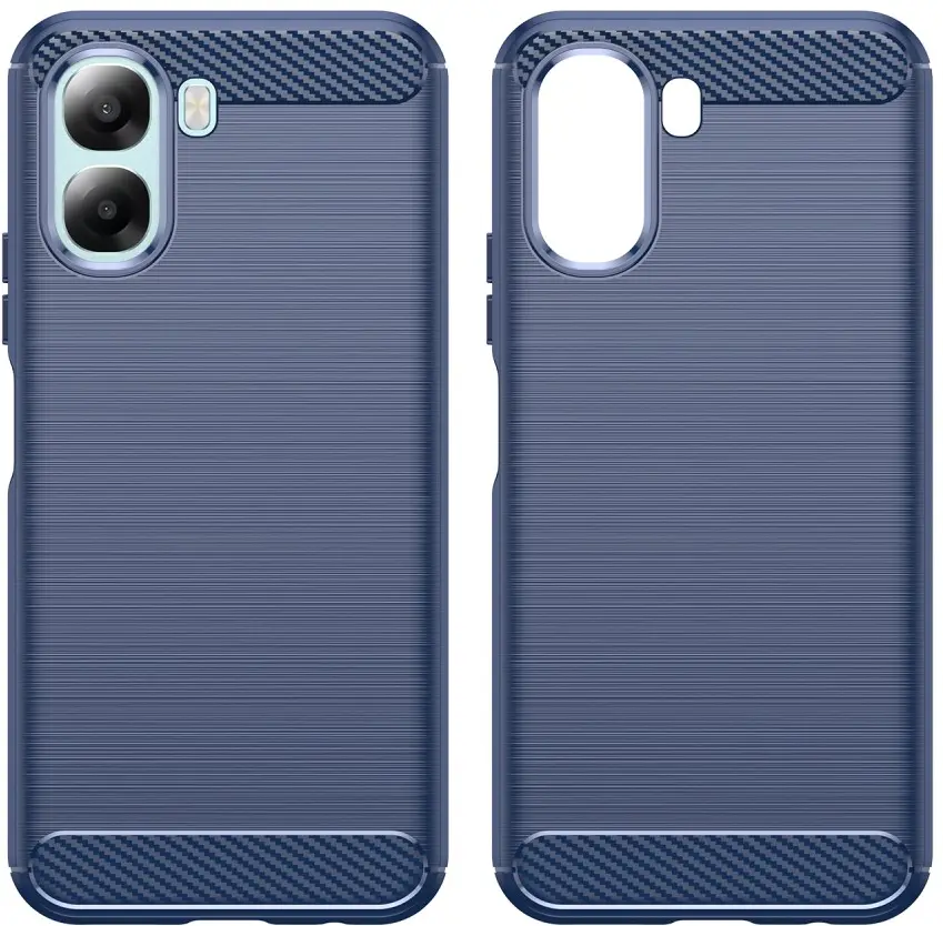 Oppo A6x Hoesje Geborsteld TPU Flexibele Back Cover Blauw afbeelding 8