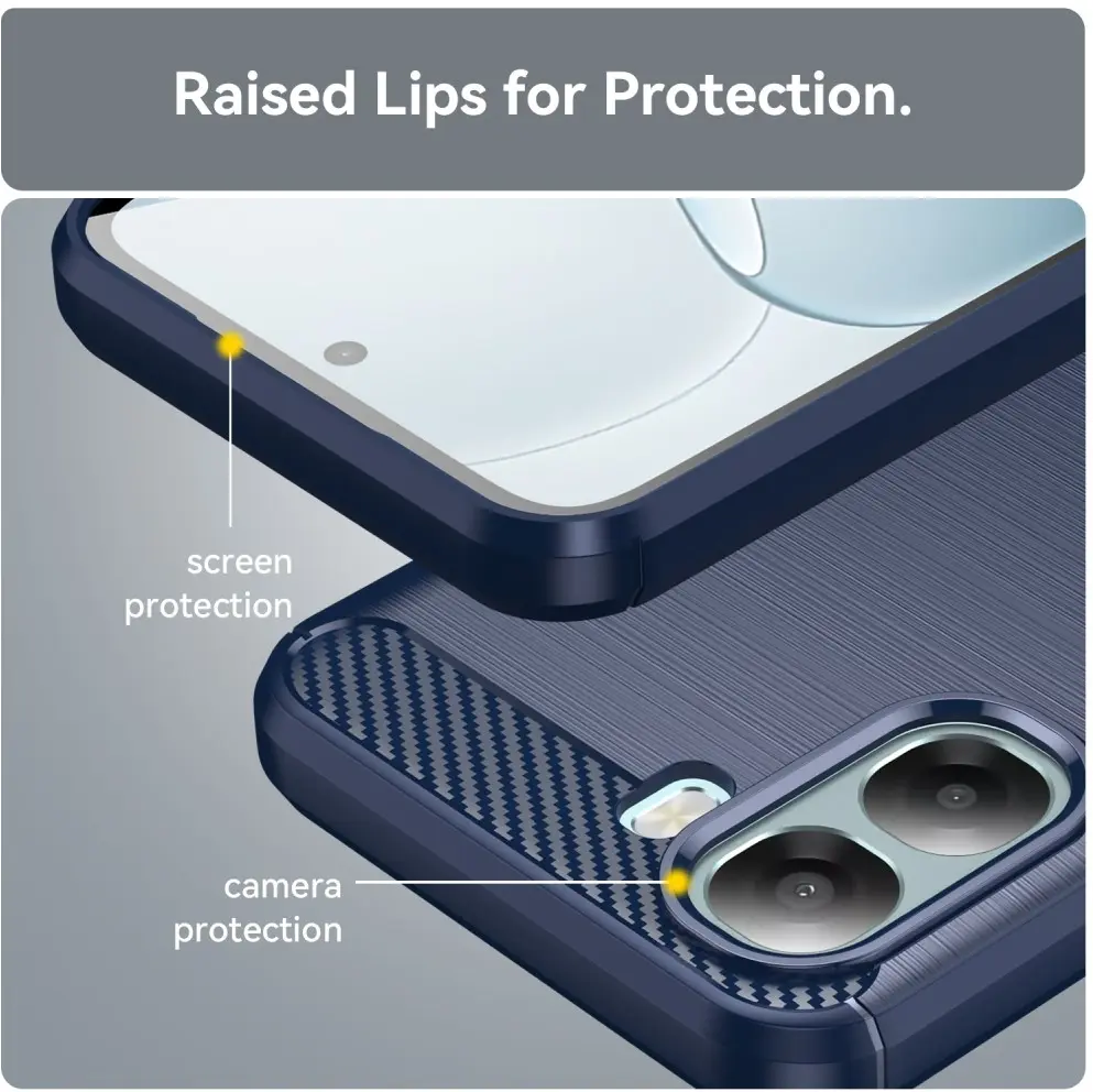 Oppo A6x Hoesje Geborsteld TPU Flexibele Back Cover Blauw afbeelding 6