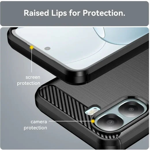 Oppo A6x Hoesje Geborsteld TPU Flexibele Back Cover Zwart afbeelding 6