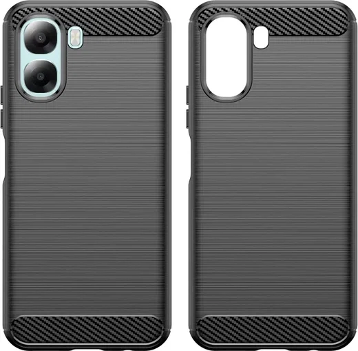 Oppo A6x Hoesje Geborsteld TPU Flexibele Back Cover Zwart afbeelding 8