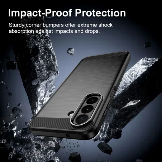 Samsung Galaxy A27 Hoesje Geborsteld TPU Flexibele Back Cover Zwart afbeelding 5