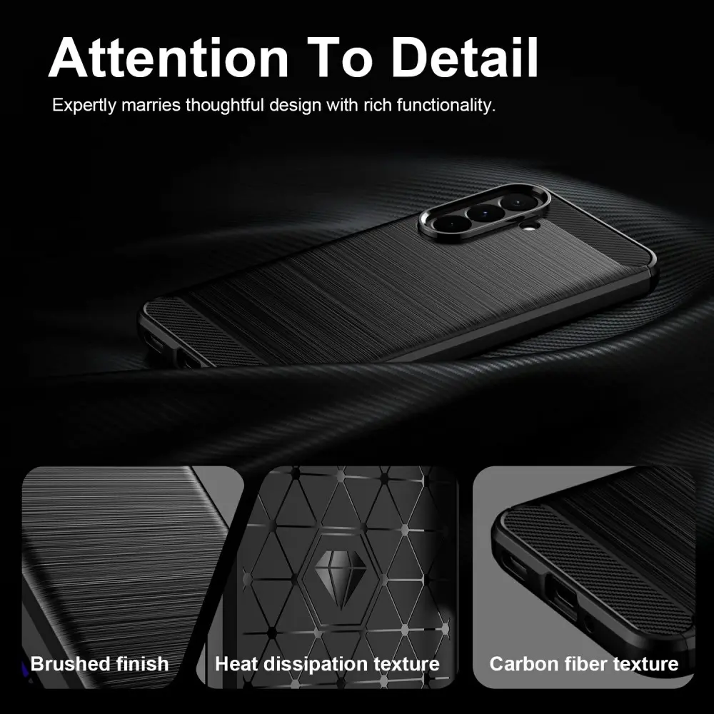 Samsung Galaxy A27 Hoesje Geborsteld TPU Flexibele Back Cover Zwart afbeelding 7