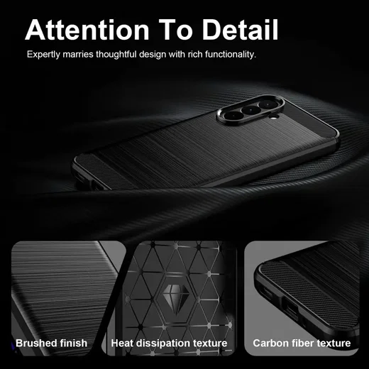 Samsung Galaxy A27 Hoesje Geborsteld TPU Flexibele Back Cover Zwart afbeelding 7