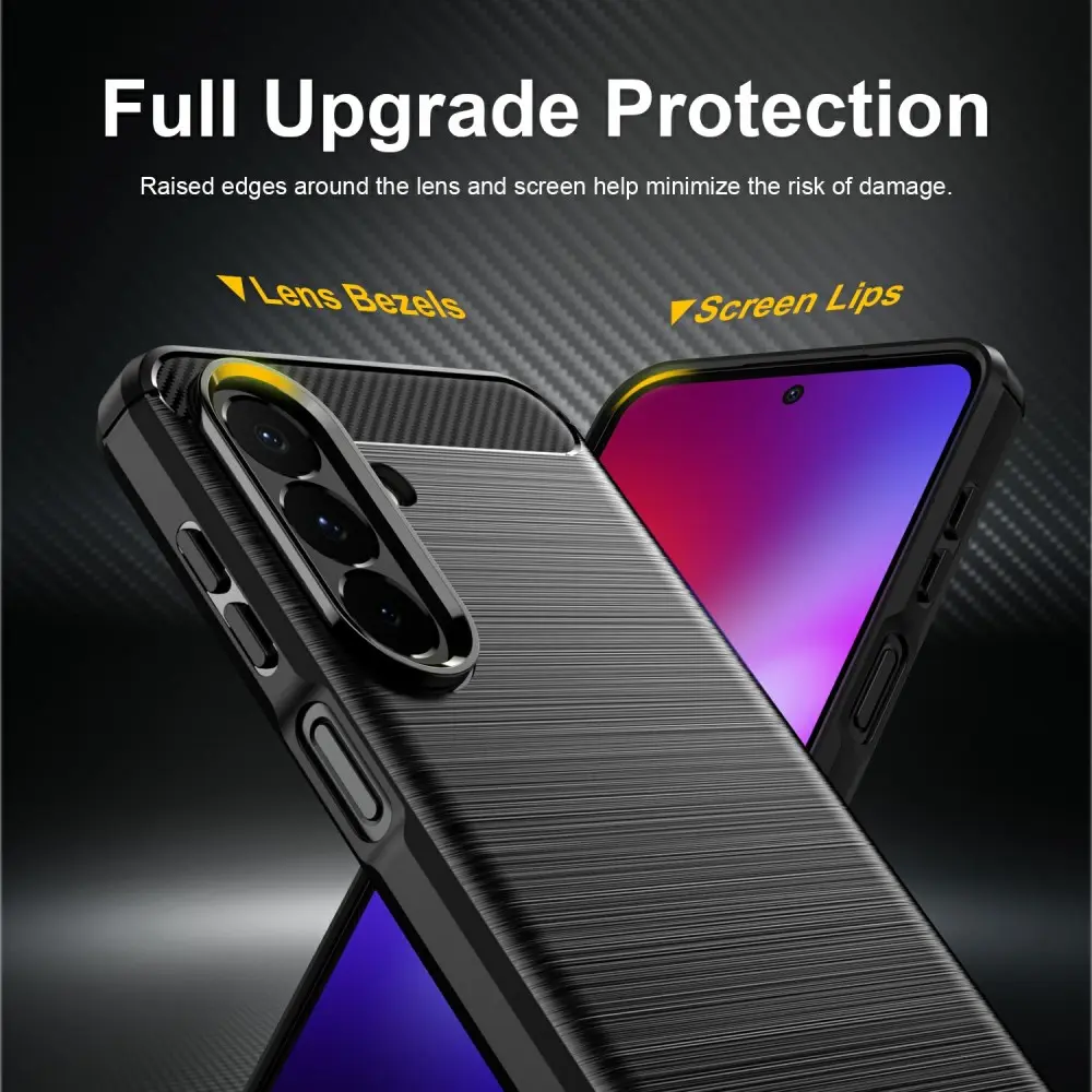 Samsung Galaxy A27 Hoesje Geborsteld TPU Flexibele Back Cover Zwart afbeelding 4