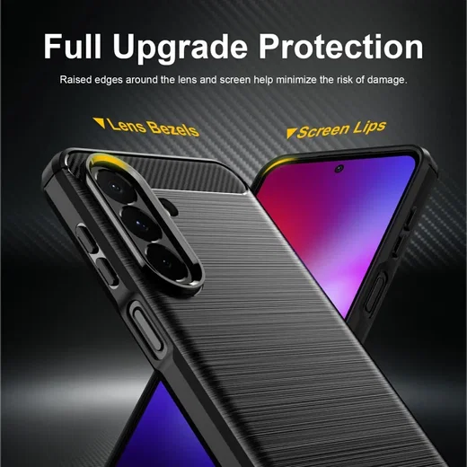 Samsung Galaxy A27 Hoesje Geborsteld TPU Flexibele Back Cover Zwart afbeelding 4