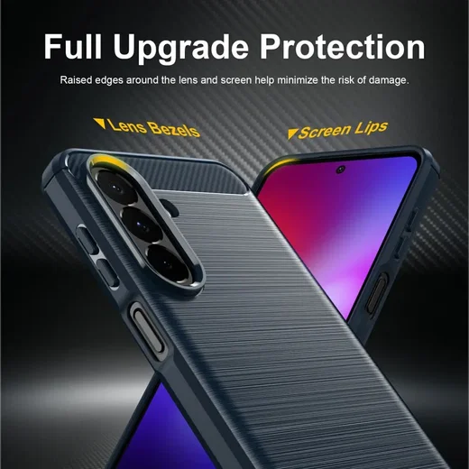 Samsung Galaxy A27 Hoesje Geborsteld TPU Flexibele Back Cover Blauw afbeelding 4