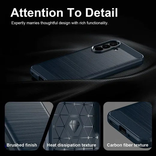 Samsung Galaxy A27 Hoesje Geborsteld TPU Flexibele Back Cover Blauw afbeelding 7