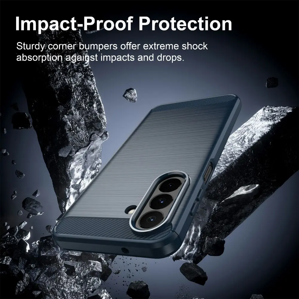 Samsung Galaxy A27 Hoesje Geborsteld TPU Flexibele Back Cover Blauw afbeelding 5