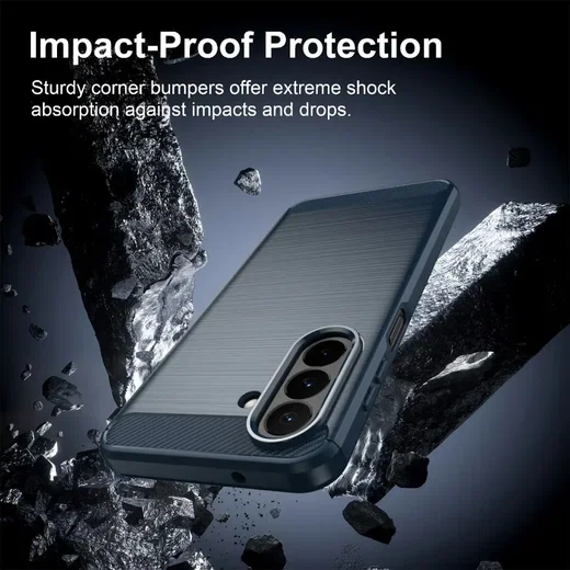 Samsung Galaxy A27 Hoesje Geborsteld TPU Flexibele Back Cover Blauw afbeelding 5