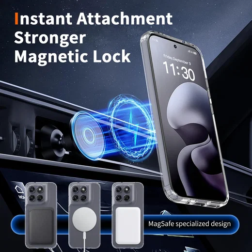 Motorola Moto G77 Hoesje Hard Back Cover met MagSafe Transparant afbeelding 8