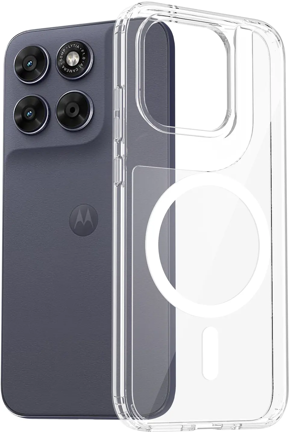 Motorola Moto G77 Hoesje Hard Back Cover met MagSafe Transparant afbeelding 1