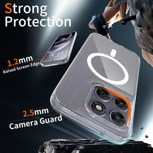 Motorola Moto G67 Hoesje Hard Back Cover met MagSafe Transparant afbeelding 2