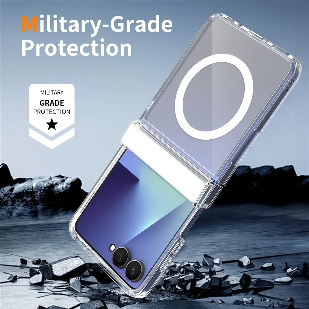 Samsung Galaxy Z Flip 8 Hoesje Hard Back Cover met MagSafe Transparant afbeelding 7