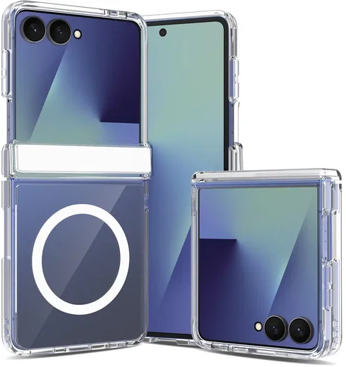 Samsung Galaxy Z Flip 8 Hoesje Hard Back Cover met MagSafe Transparant afbeelding 1