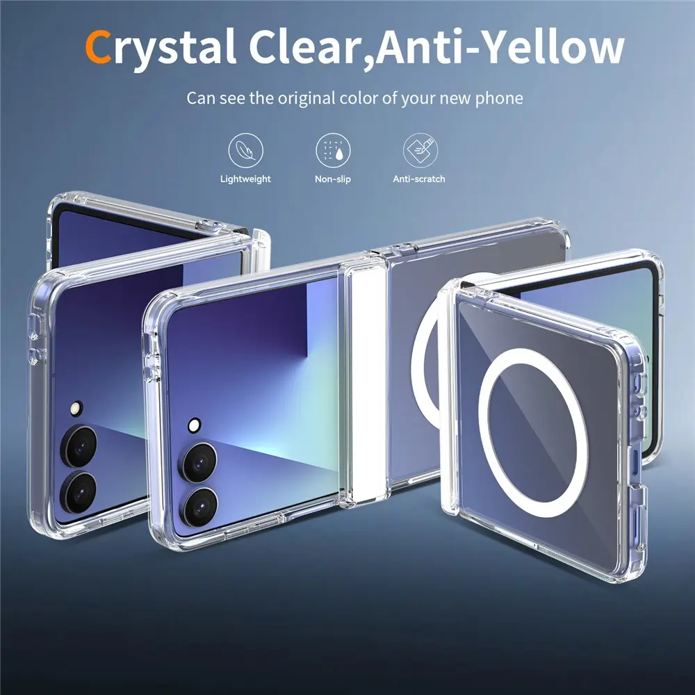 Samsung Galaxy Z Flip 8 Hoesje Hard Back Cover met MagSafe Transparant afbeelding 2