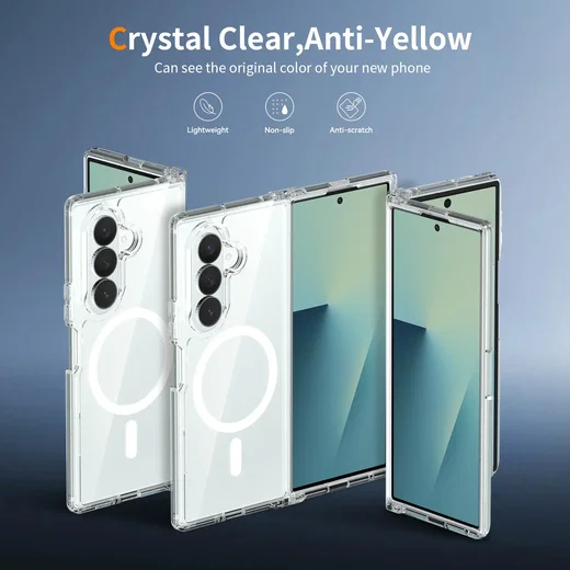 Samsung Galaxy Z Fold 8 Ultra Hoesje Hard Back Cover met MagSafe Transparant afbeelding 5