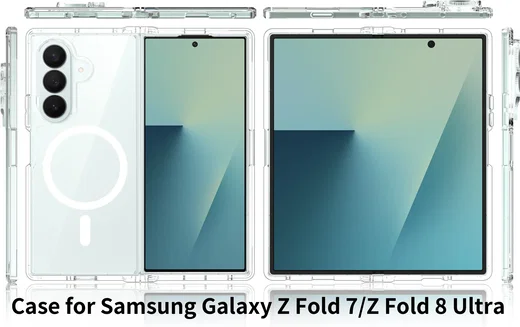Samsung Galaxy Z Fold 8 Ultra Hoesje Hard Back Cover met MagSafe Transparant afbeelding 10